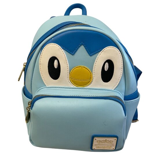 Pokemon Loungefly Piplup Mini Backpack Blue & White Faux Leather Read 4.5 x 9 x - Picture 12 of 16